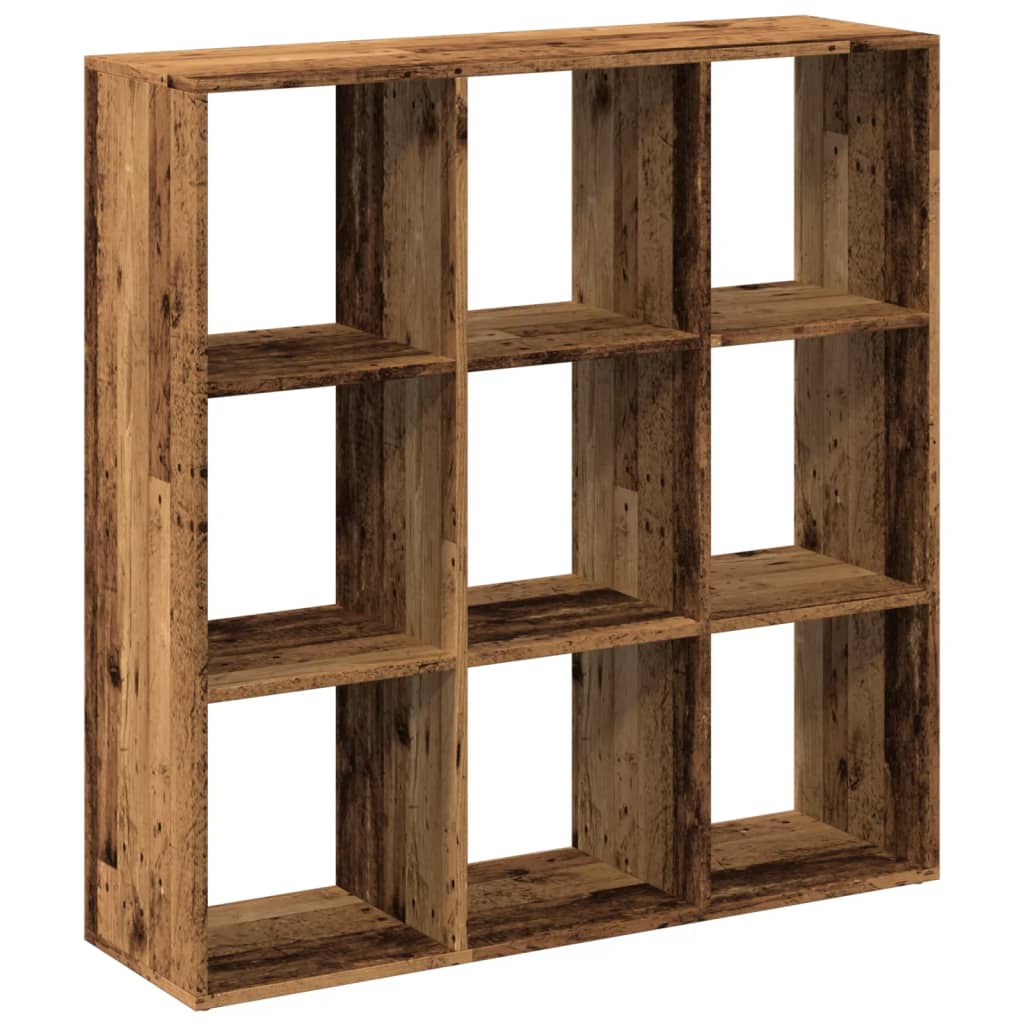 Romdeler bokhylle gammel tre 102x29x103,5 cm konstruert tre