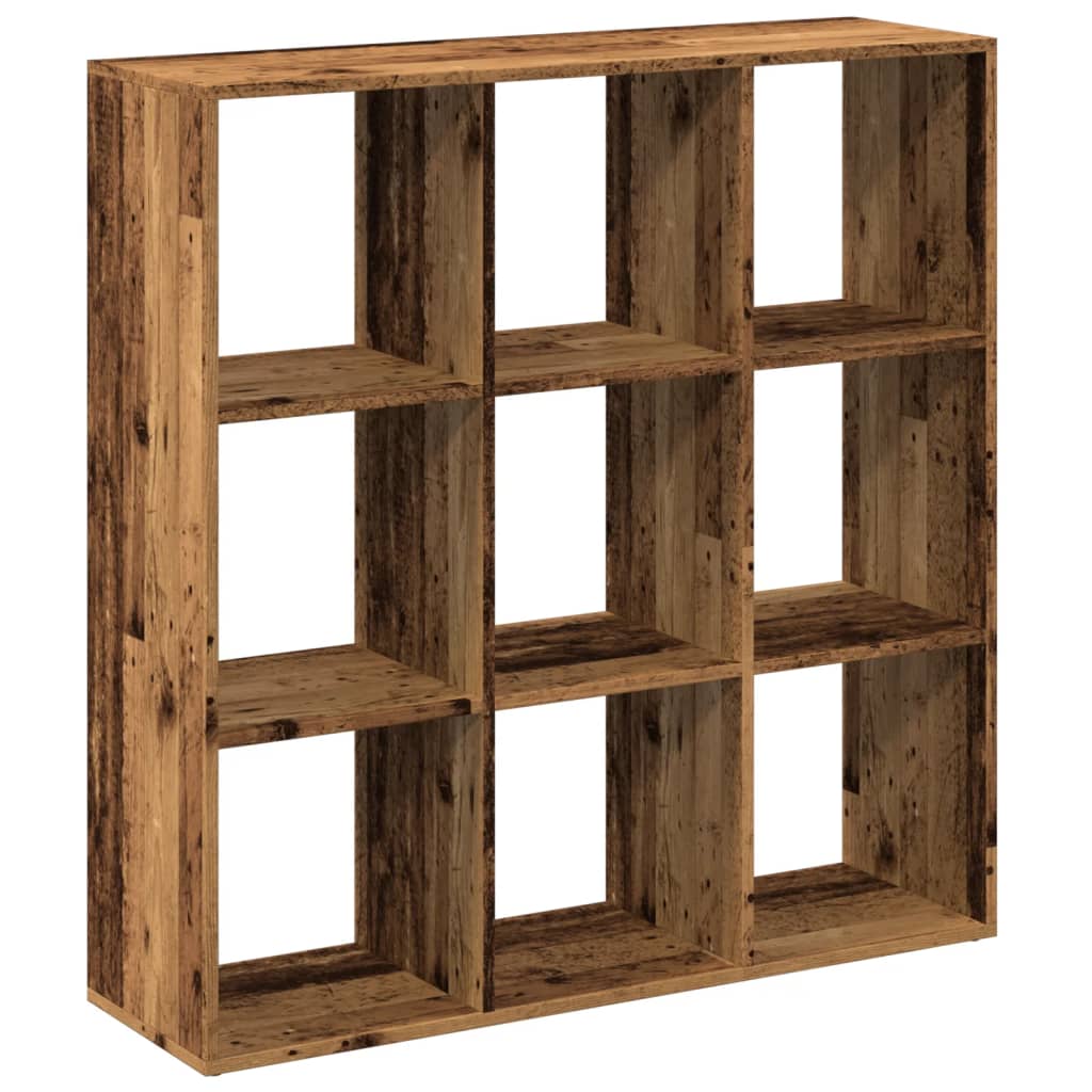 Romdeler bokhylle gammel tre 102x29x103,5 cm konstruert tre