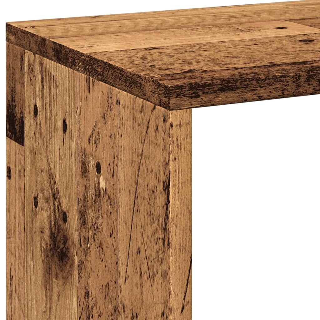 Romdeler bokhylle gammel tre 102x29x103,5 cm konstruert tre