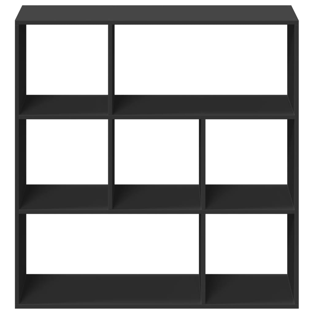 Romdeler bokhylle svart 102x29x103,5 cm konstruert tre