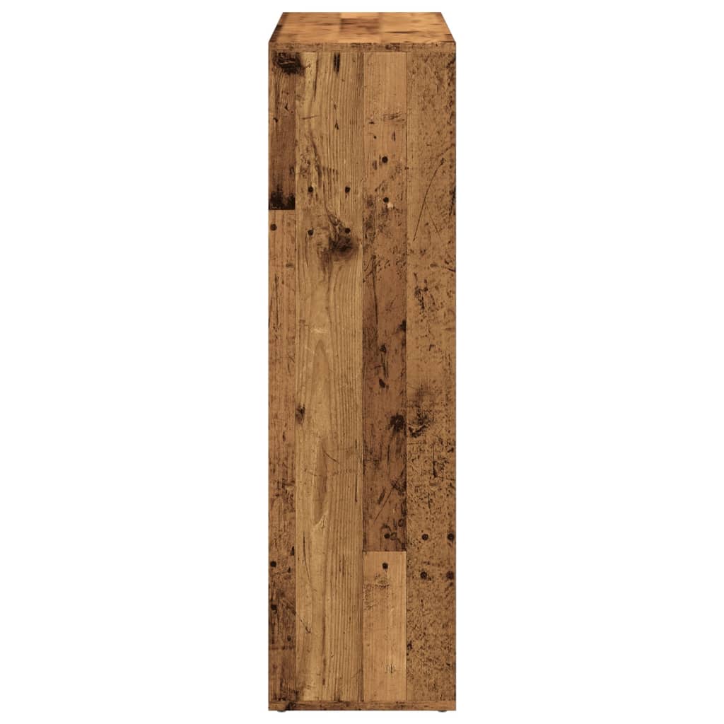 Romdeler bokhylle gammel tre 102x29x103,5 cm konstruert tre