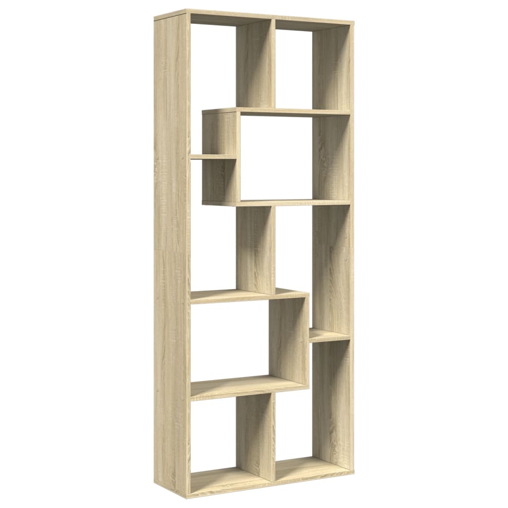 Romdeler bokhylle sonoma eik 67x25x161,5 cm konstruert tre
