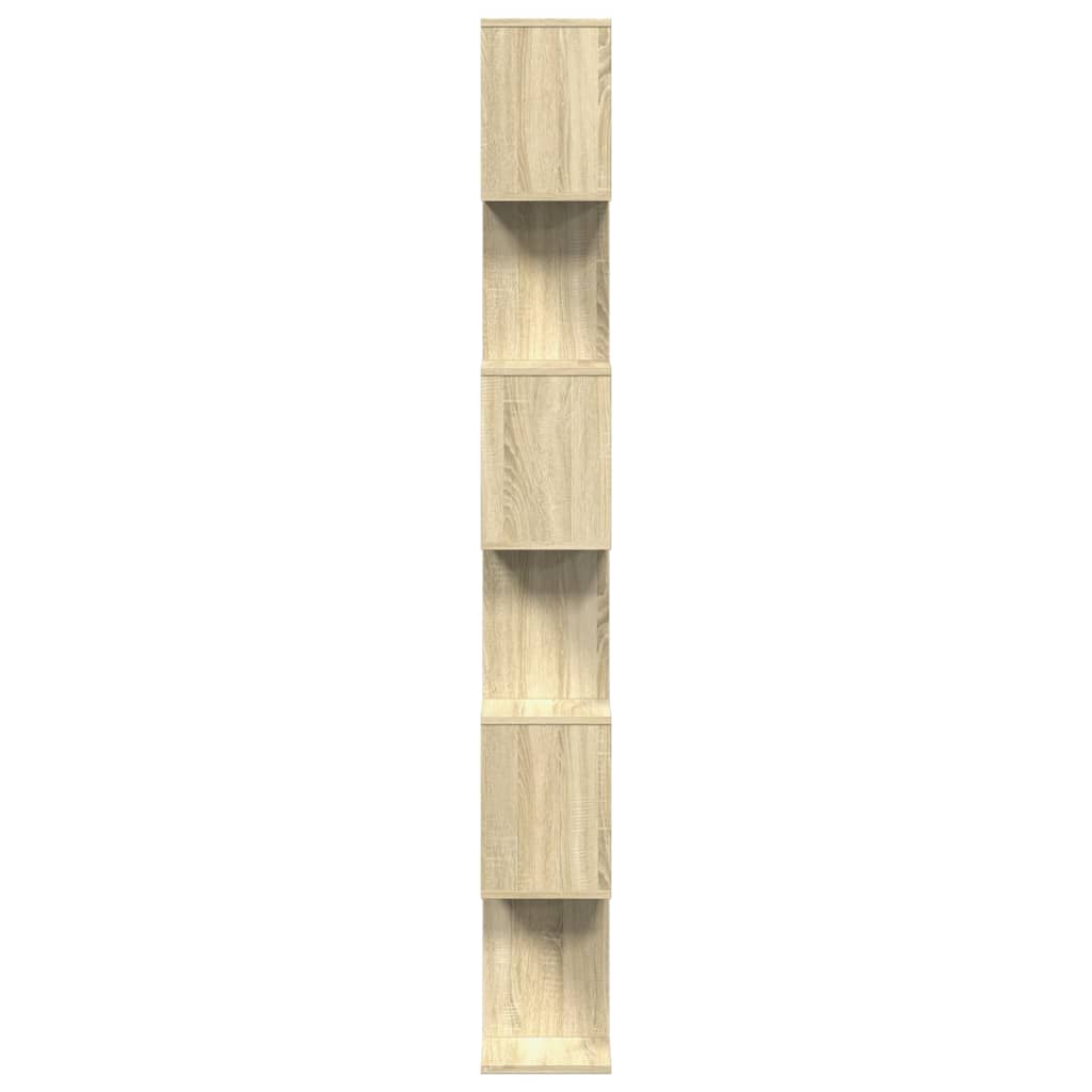 Romdeler bokhylle 6 lag sonoma eik 70x24x193 cm konstruert tre