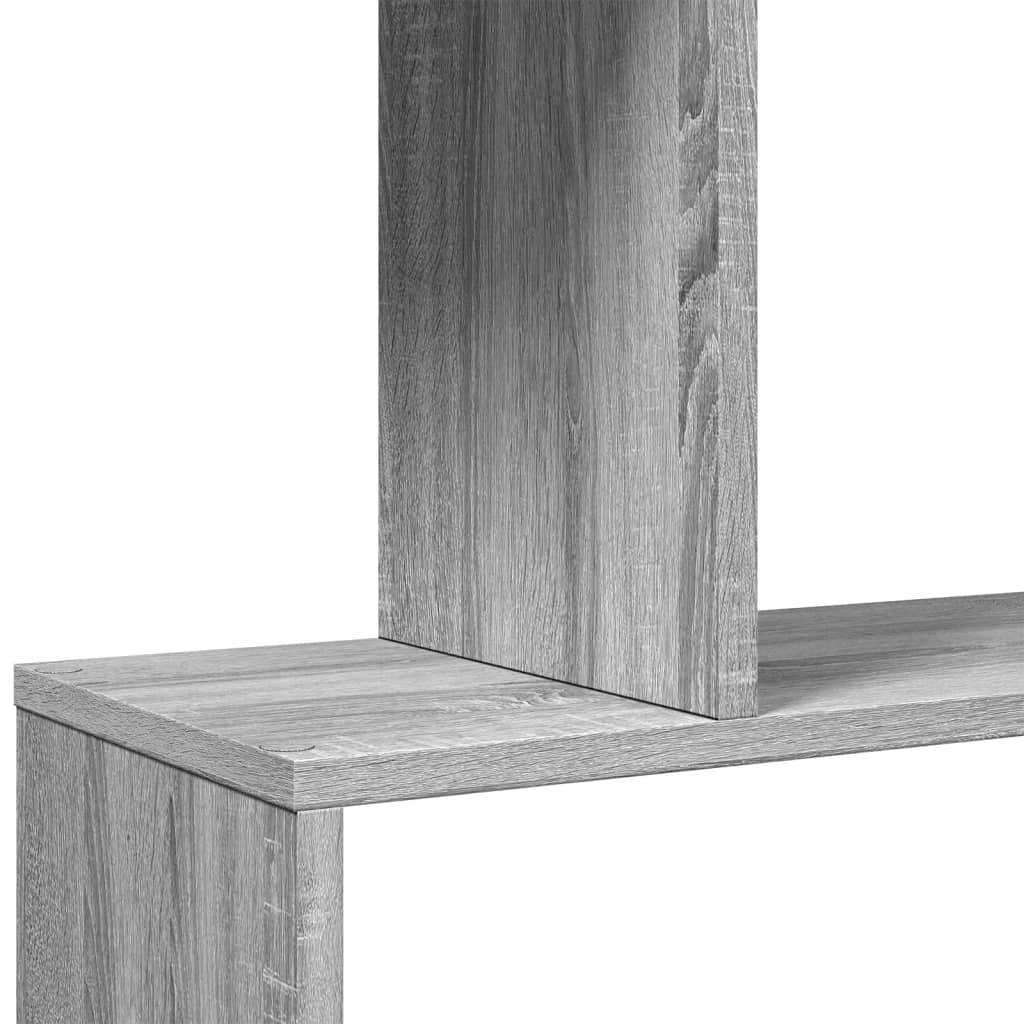 Romdeler bokhylle 6 lag grå sonoma 70x24x193 cm konstruert tre