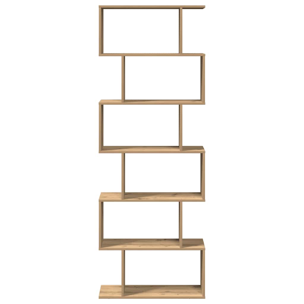 Romdeler bokhylle 6 lag artisan eik 70x24x193 cm konstruert tre