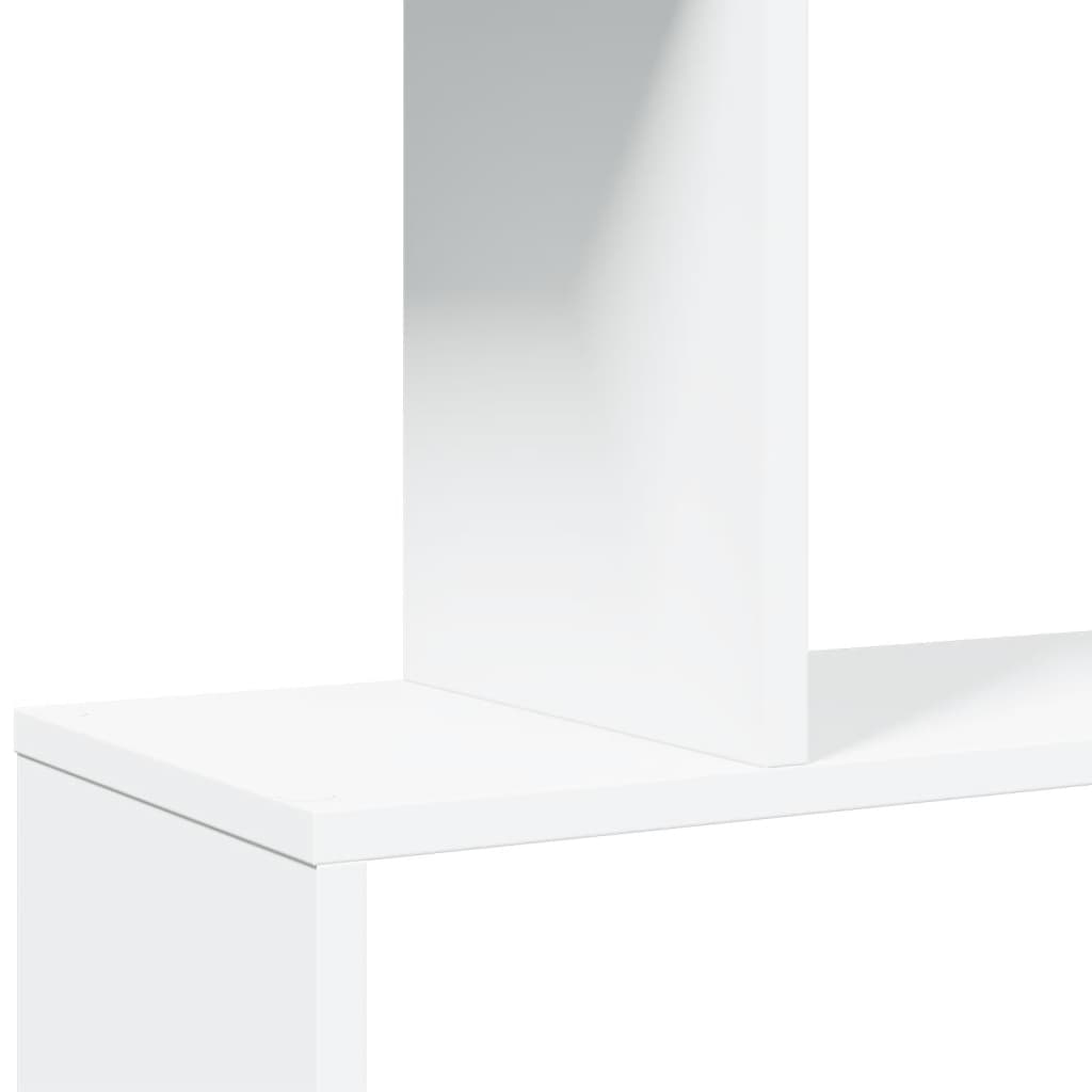 Romdeler bokhylle 5-etasjers hvit 70x24x161 cm konstruert tre