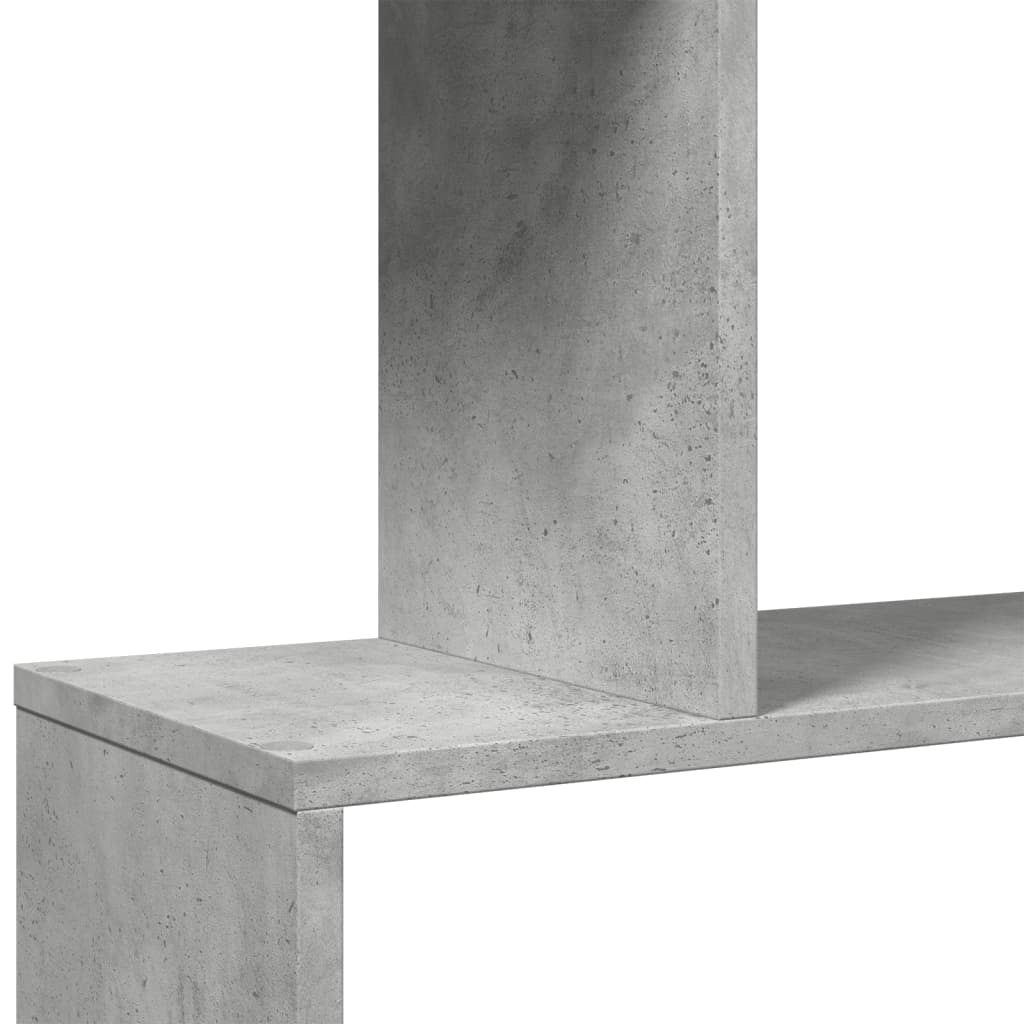 Romdeler bokhylle 5 lag betonggrå 70x24x161 cm konstruert tre