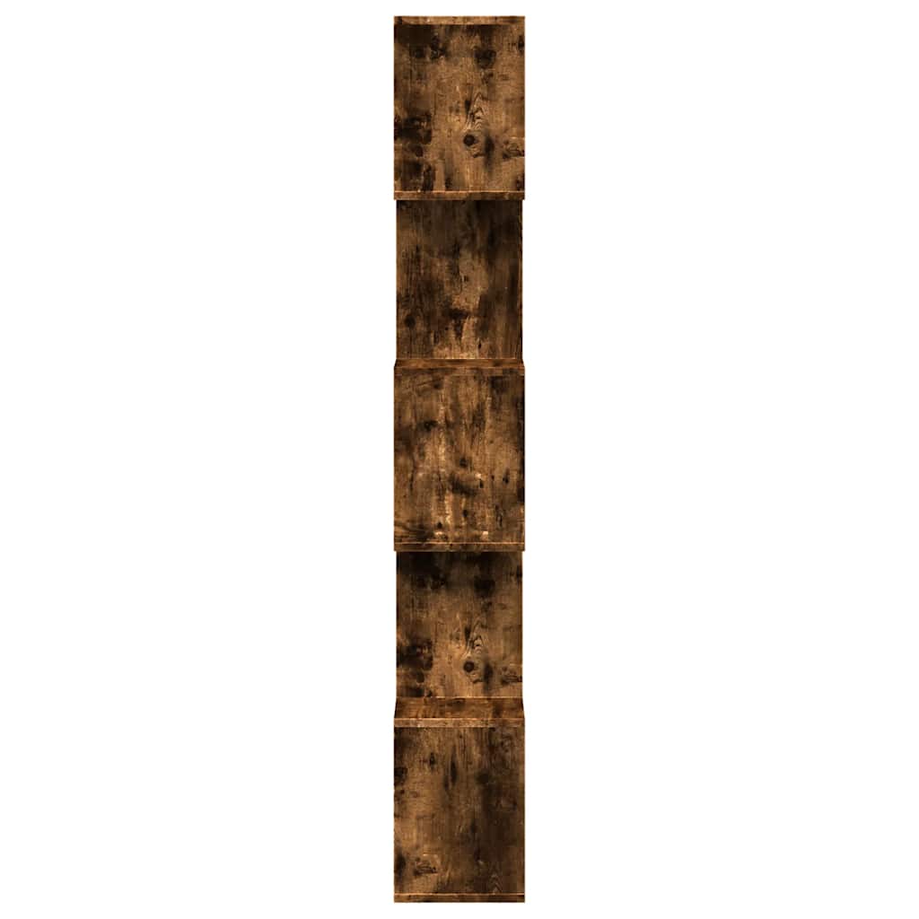 Romdeler bokhylle 5 lag røkt eik 70x24x161 cm konstruert tre
