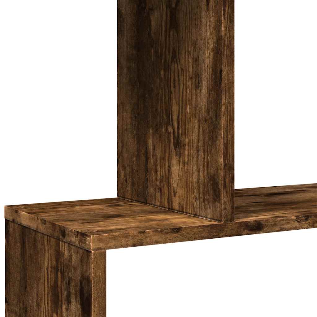 Romdeler bokhylle 5 lag røkt eik 70x24x161 cm konstruert tre