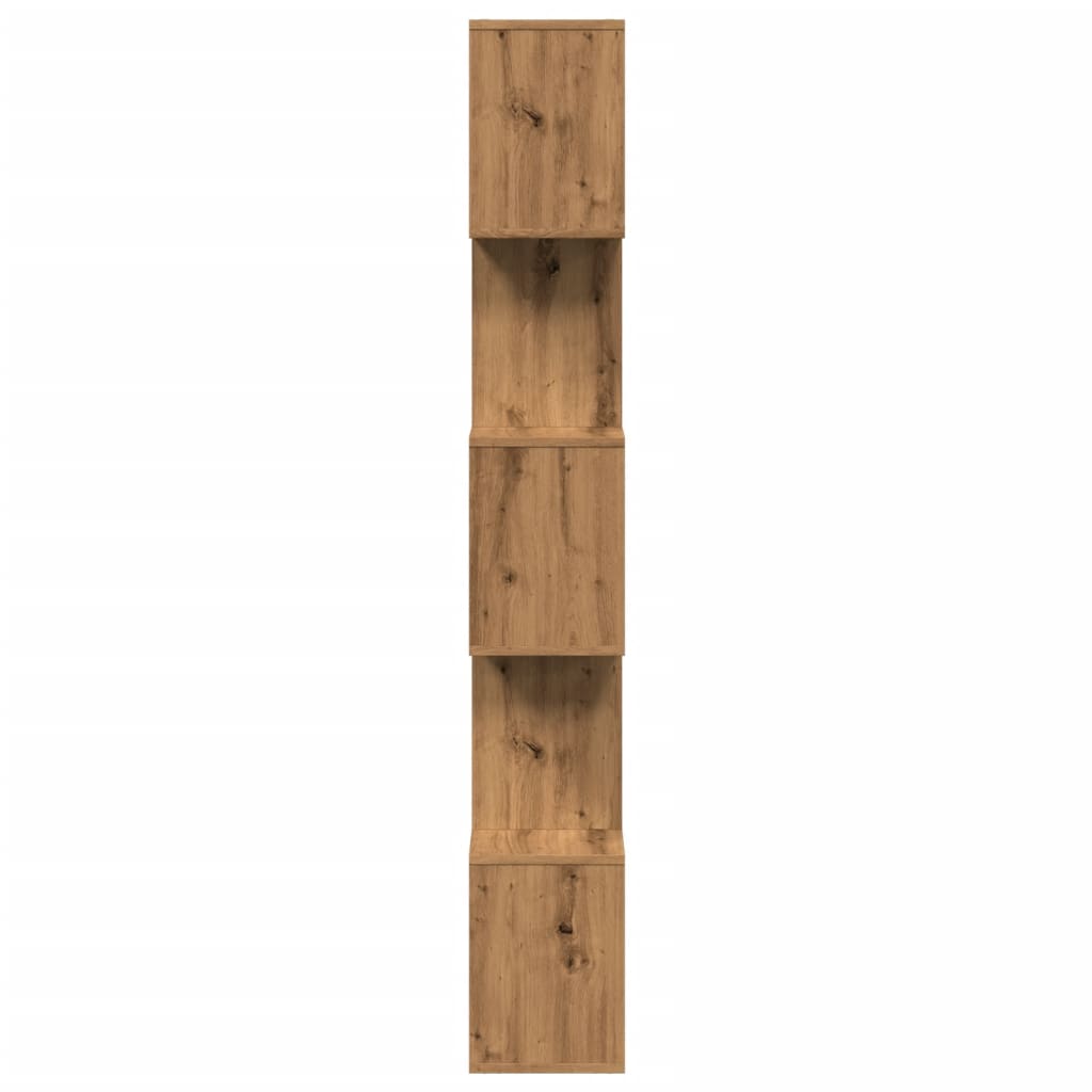 Romdeler bokhylle 5 lag artisan eik 70x24x161 cm konstruert tre