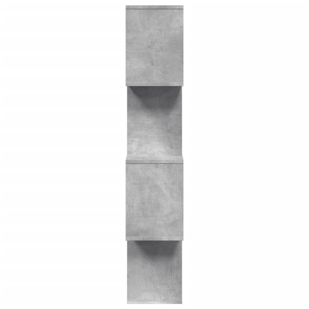 Romdeler bokhylle 4 lag betonggrå 70x24x129 cm konstruert tre