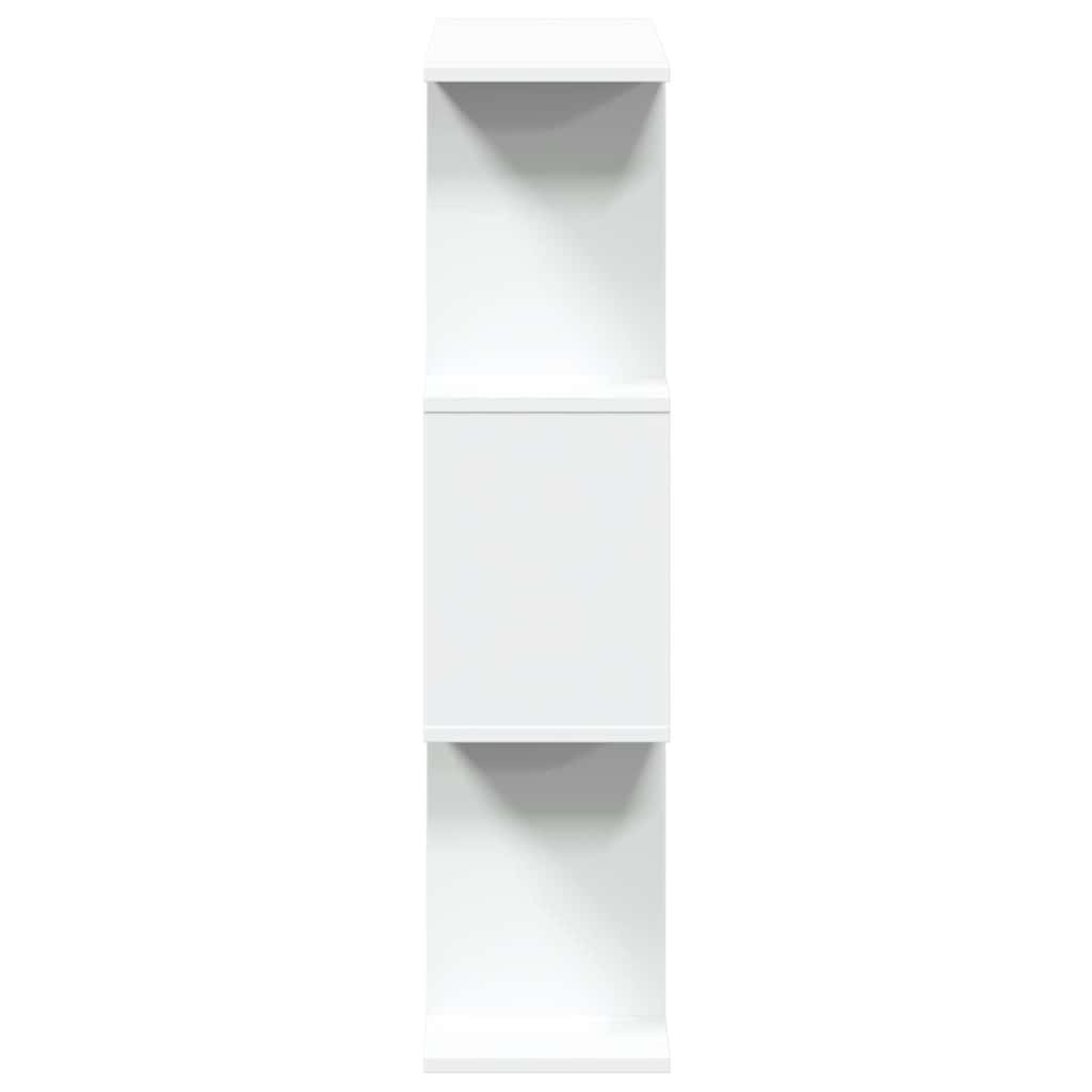 Romdeler bokhylle 3-etasjers hvit 70x24x97 cm konstruert tre