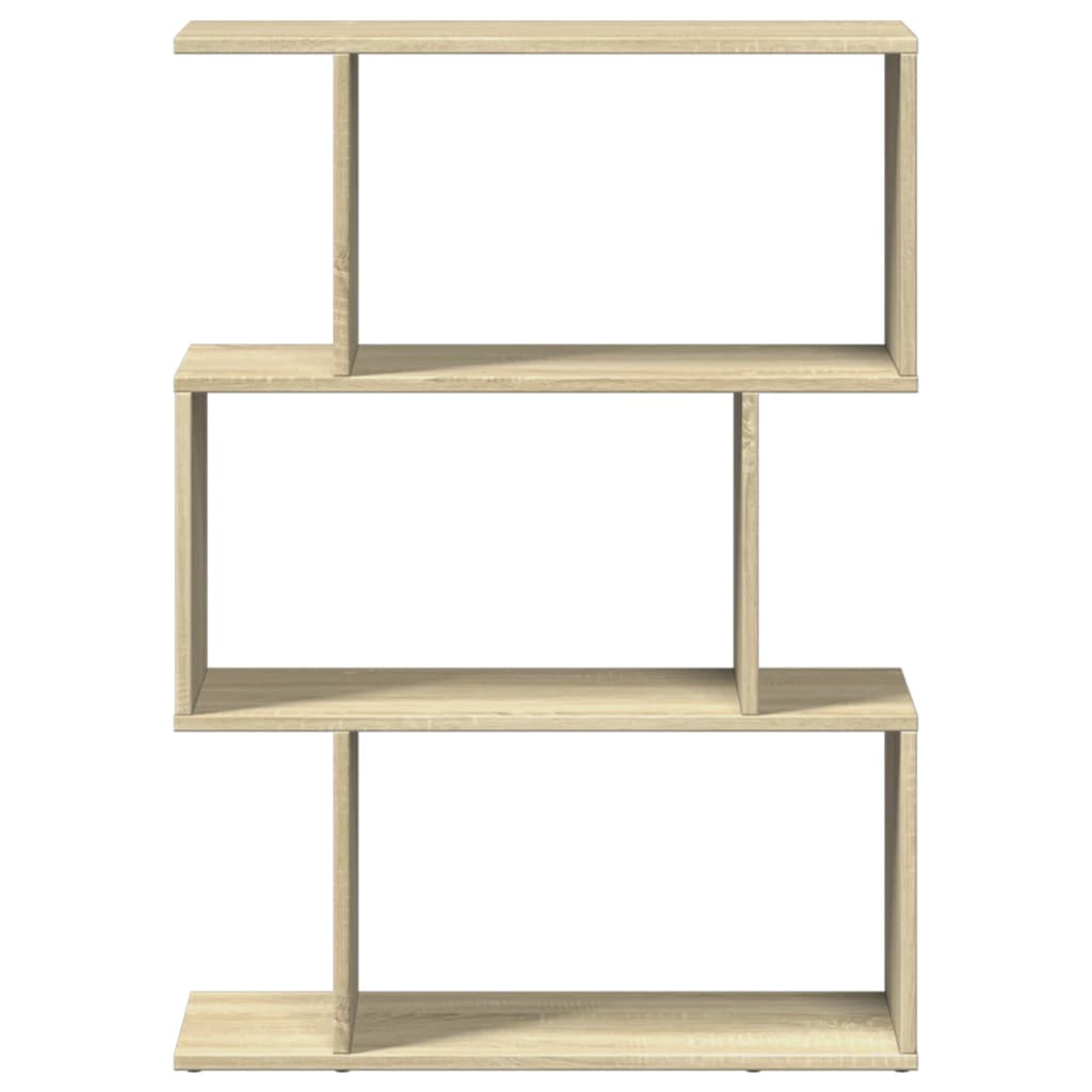 Romdeler bokhylle 3 lag sonoma eik 70x24x97 cm konstruert tre