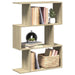 Romdeler bokhylle 3 lag sonoma eik 70x24x97 cm konstruert tre