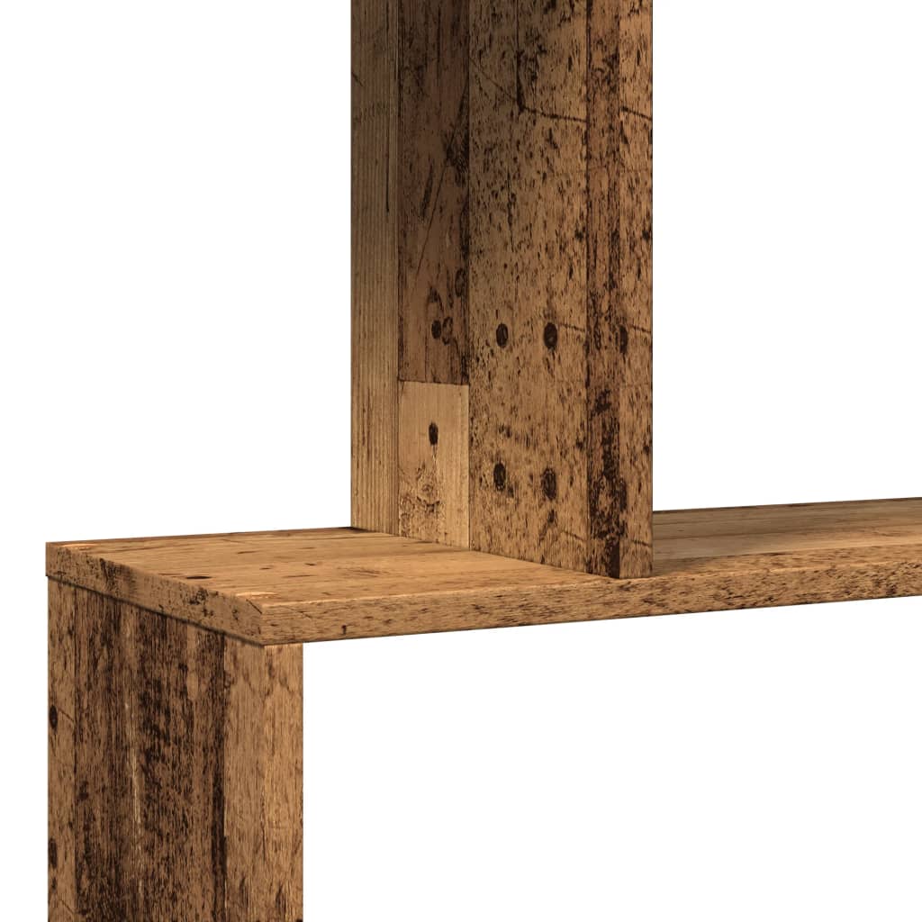 Romdeler bokhylle 3 lag gammelt tre 70x24x97 cm konstruert tre