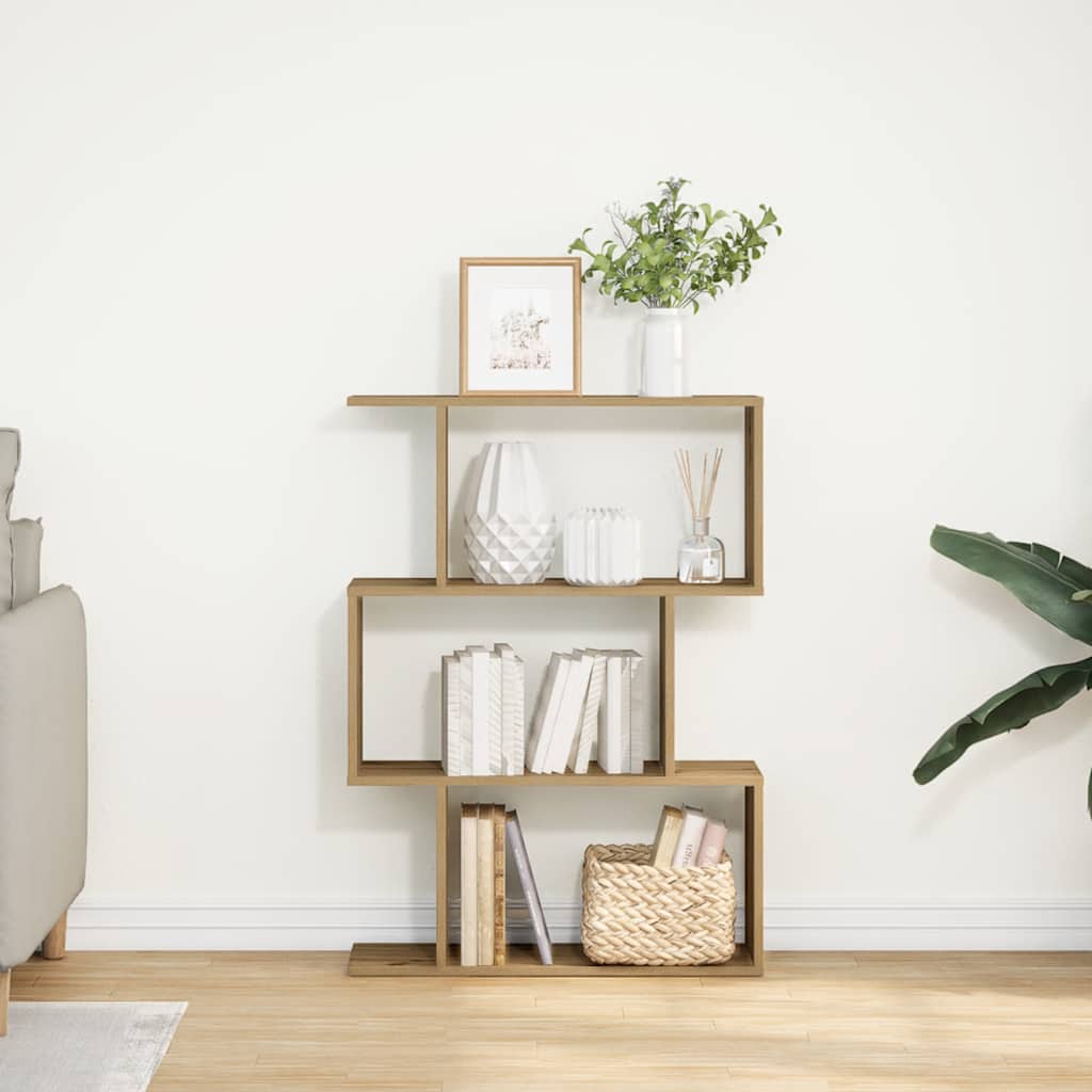Romdeler bokhylle 3 lag artisan eik 70x24x97 cm konstruert tre