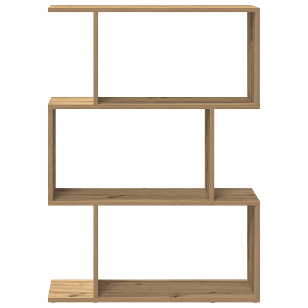 Romdeler bokhylle 3 lag artisan eik 70x24x97 cm konstruert tre