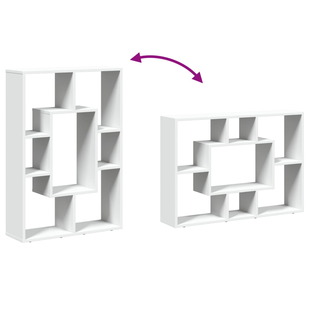 Bokhylle hvit 63x20x90 cm konstruert tre