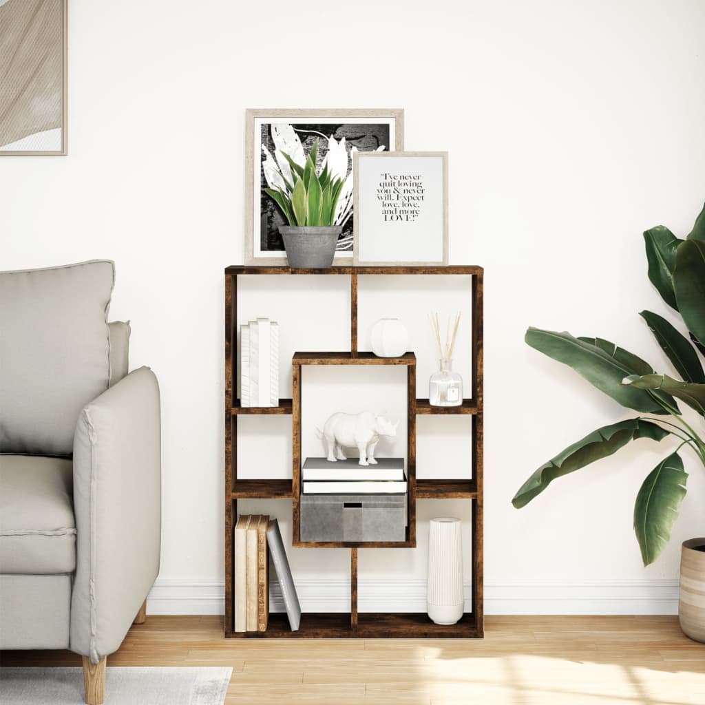 Bokhylle røkt eik 63x20x90 cm konstruert tre
