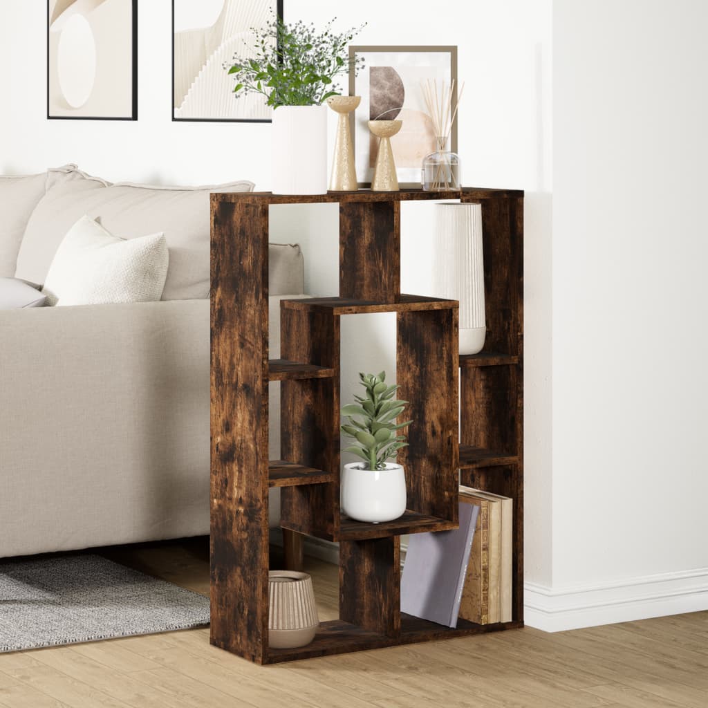 Bokhylle røkt eik 63x20x90 cm konstruert tre