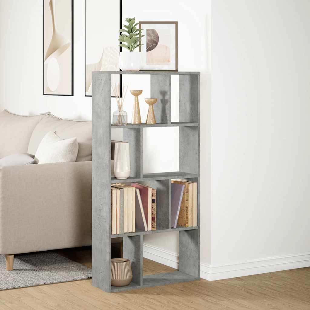 Bokhylle betonggrå 60x20x120,5 cm konstruert tre