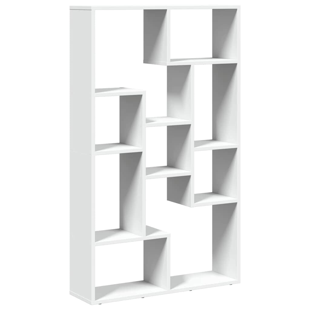 Bokhylle hvit 72x20x120,5 cm konstruert tre