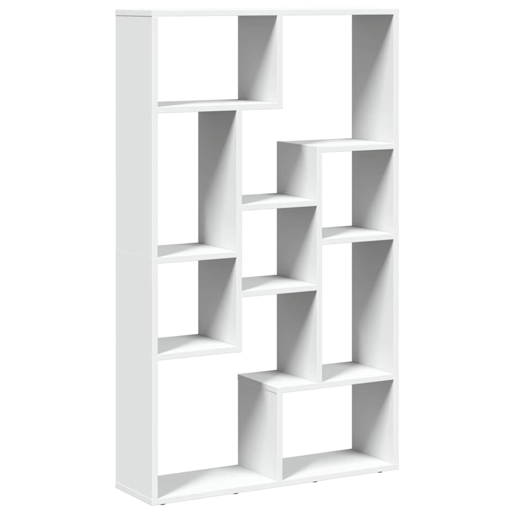 Bokhylle hvit 72x20x120,5 cm konstruert tre
