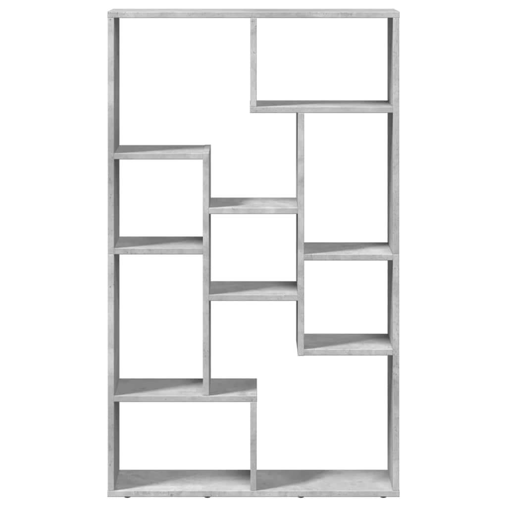 Bokhylle betonggrå 72x20x120,5 cm konstruert tre