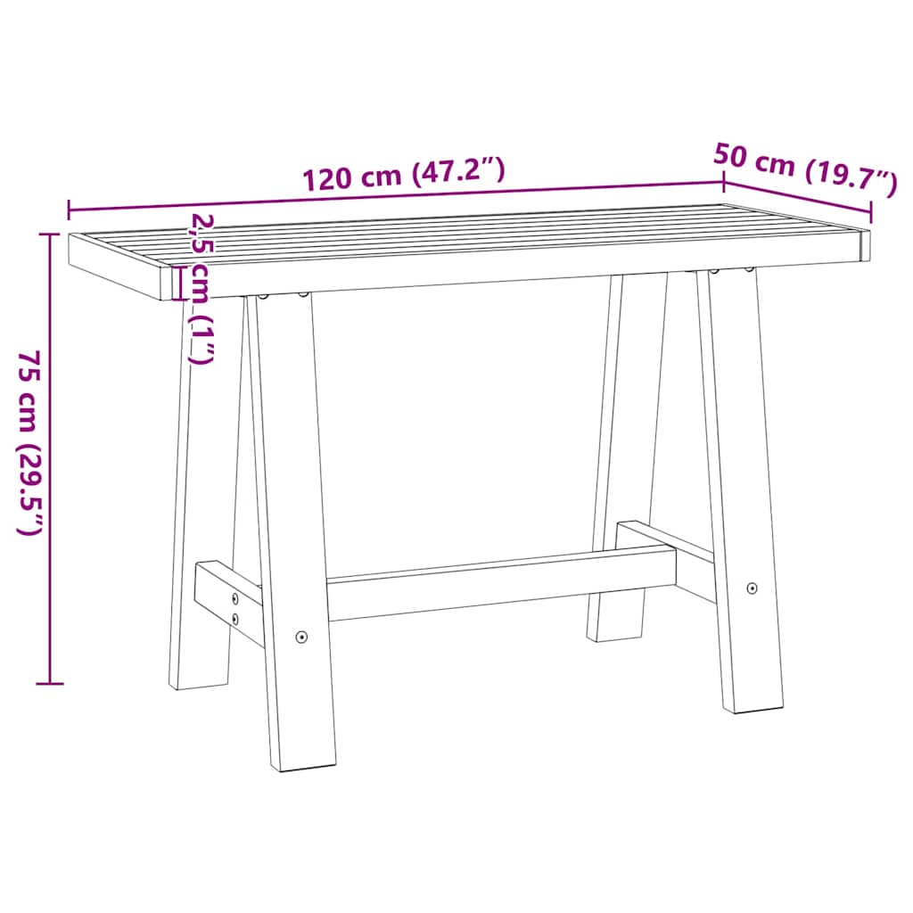 Skrivebord NOAIN A-formede ben 120x50x75 cm heltre furu