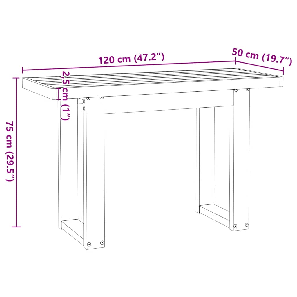 Skrivebord NOAIN U-formede ben 120x50x75 cm heltre furu