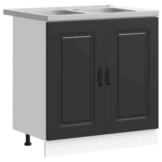 Kjøkkenskap Kalmar Svart 80 x 46 x 81,5 cm Konstruert tre