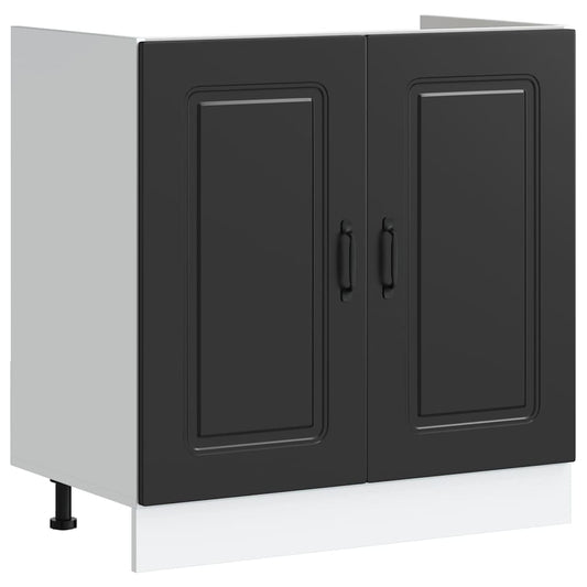 Kjøkkenskap Kalmar Svart 80 x 46 x 81,5 cm Konstruert tre