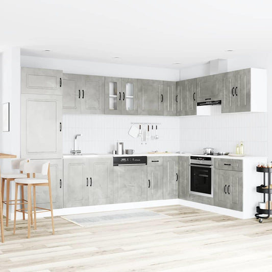 Kjøkkenskap Kalmar Betonggrå 80 x 46 x 81,5 cm Konstruert tre