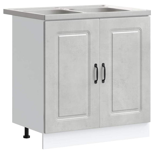 Kjøkkenskap Kalmar Betonggrå 80 x 46 x 81,5 cm Konstruert tre
