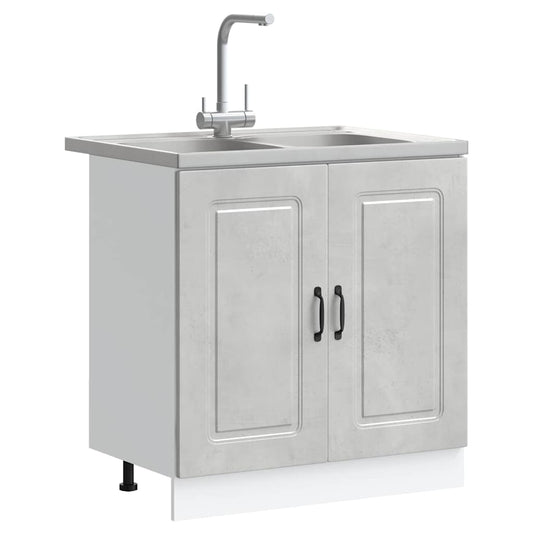 Kjøkkenskap Kalmar Betonggrå 80 x 46 x 81,5 cm Konstruert tre