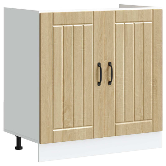 Vaskeskap med lagring Lucca 2 pcs Sonoma eik Konstruert tre