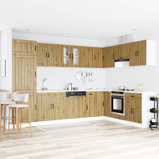 Vaskeskap med lagring Lucca 2 pcs Artisan Eik Konstruert tre