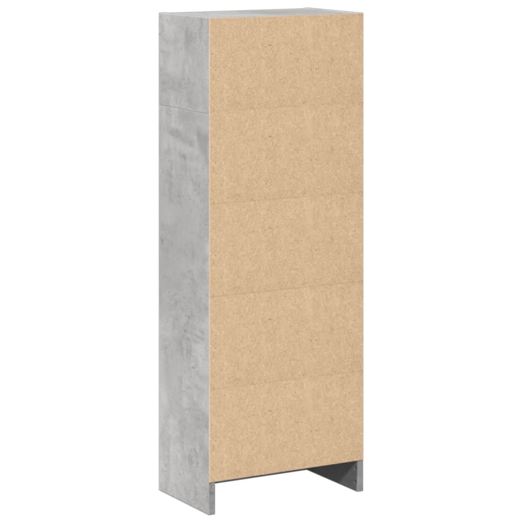 Bokhylle betonggrå 40x24x109 cm konstruert tre