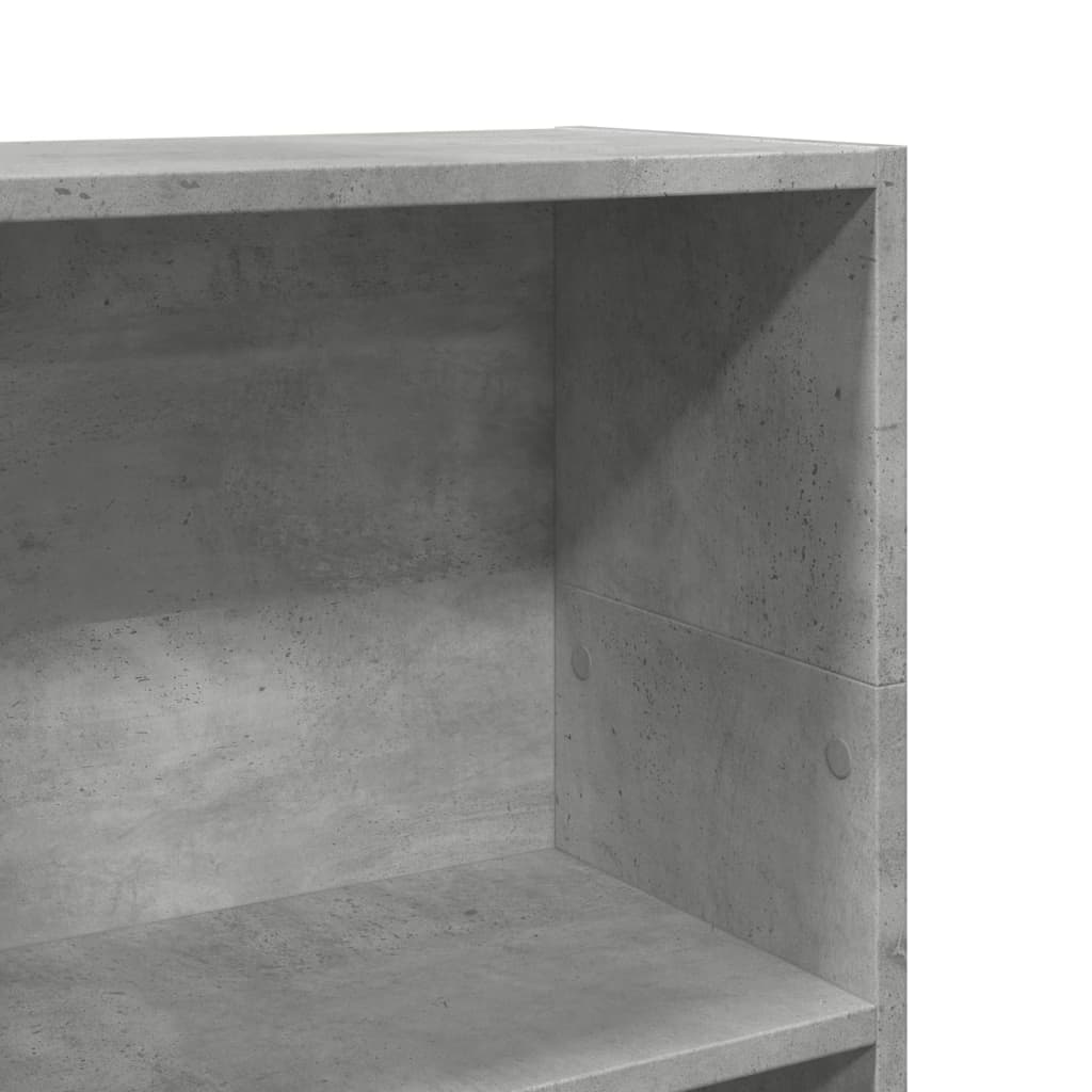 Bokhylle betonggrå 40x24x109 cm konstruert tre