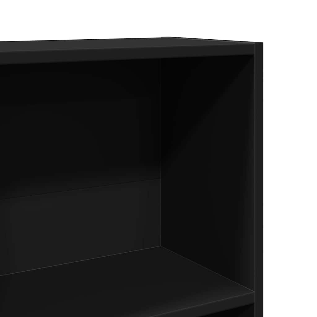 Bokhylle svart 40x24x143 cm konstruert tre
