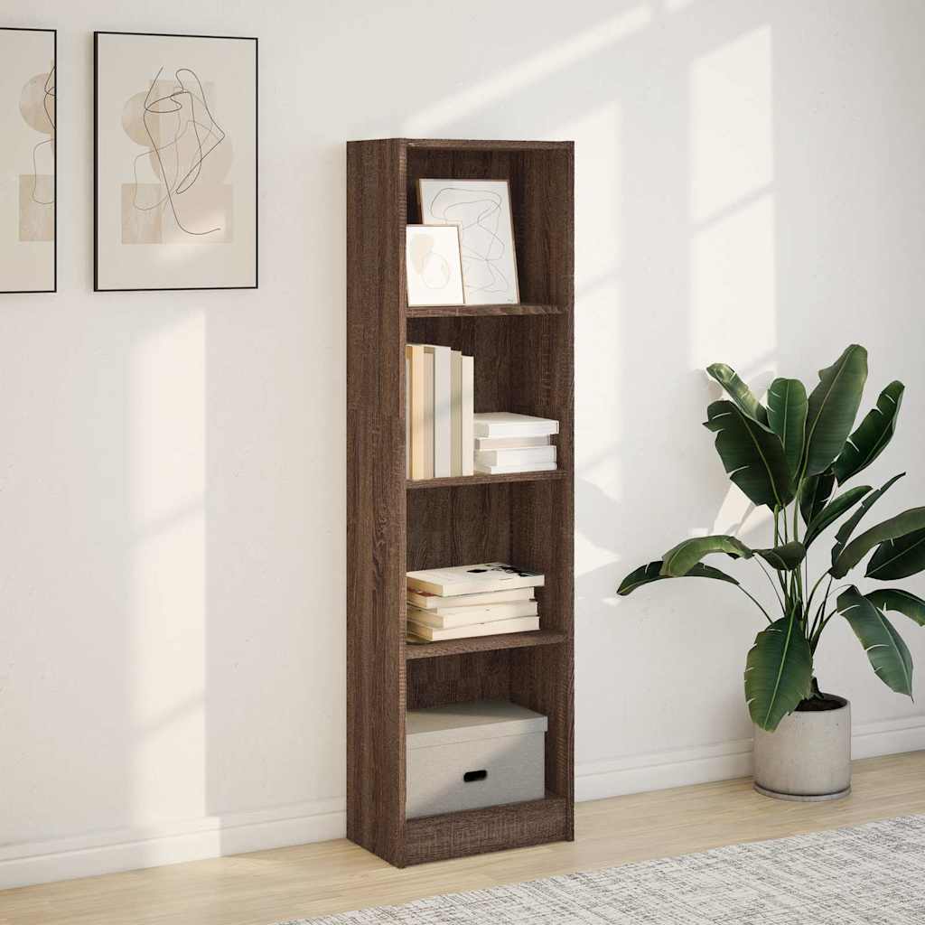Bokhylle brun eik 40x24x143 cm konstruert tre