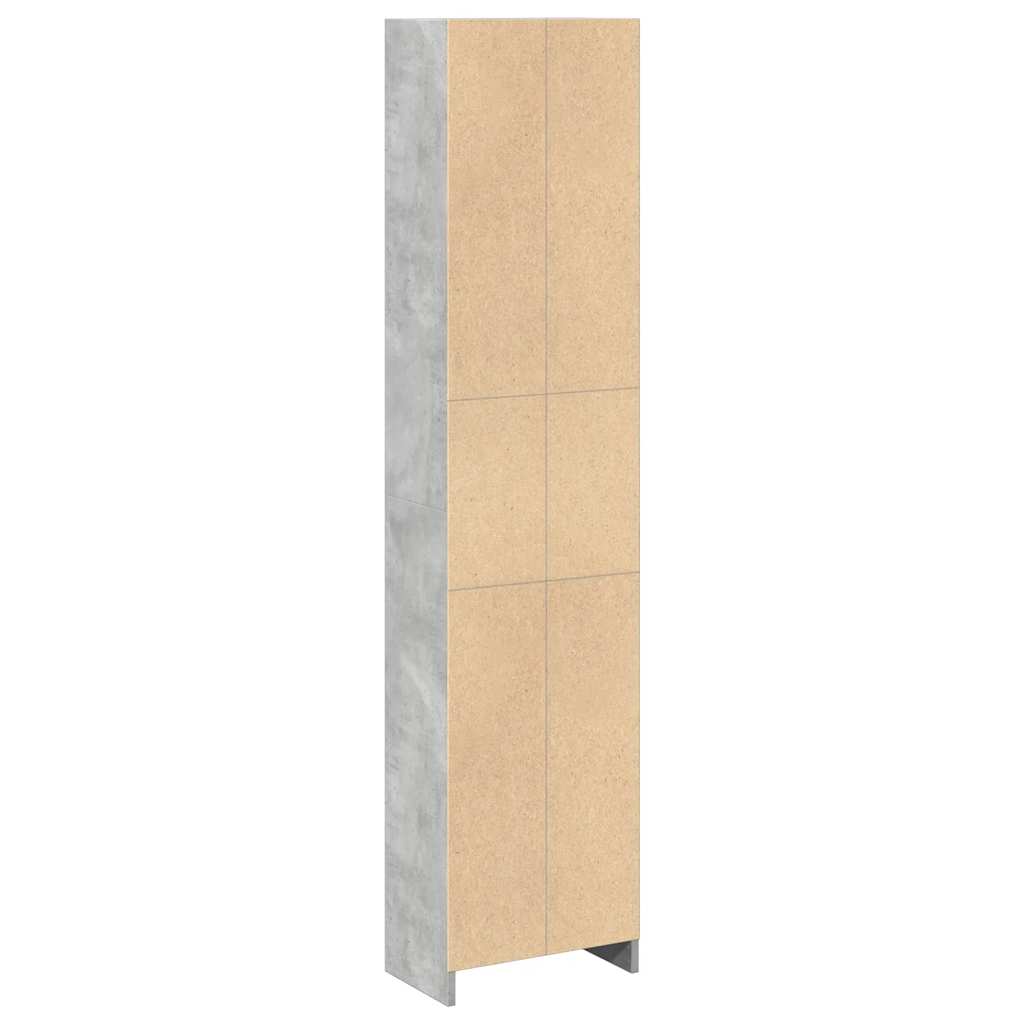 Bokhylle betonggrå 40x24x176 cm konstruert tre