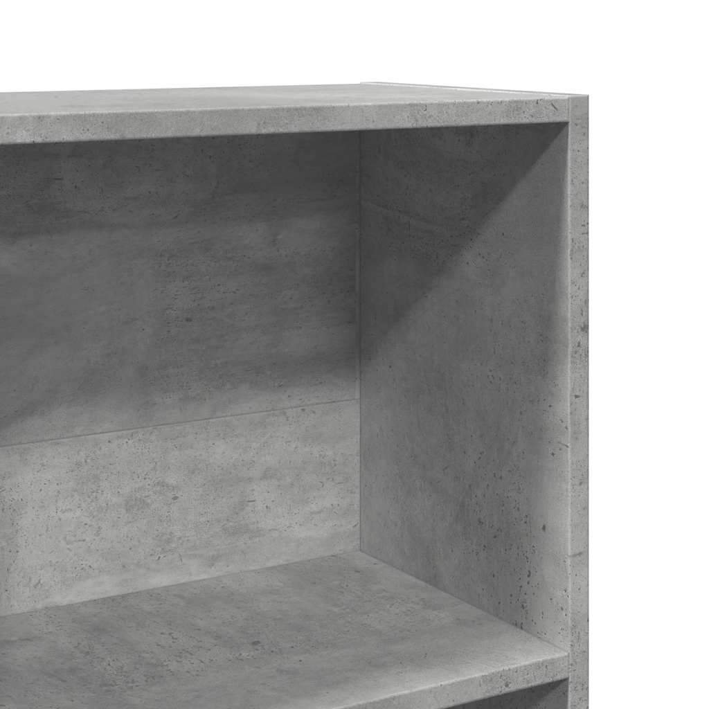 Bokhylle betonggrå 40x24x176 cm konstruert tre