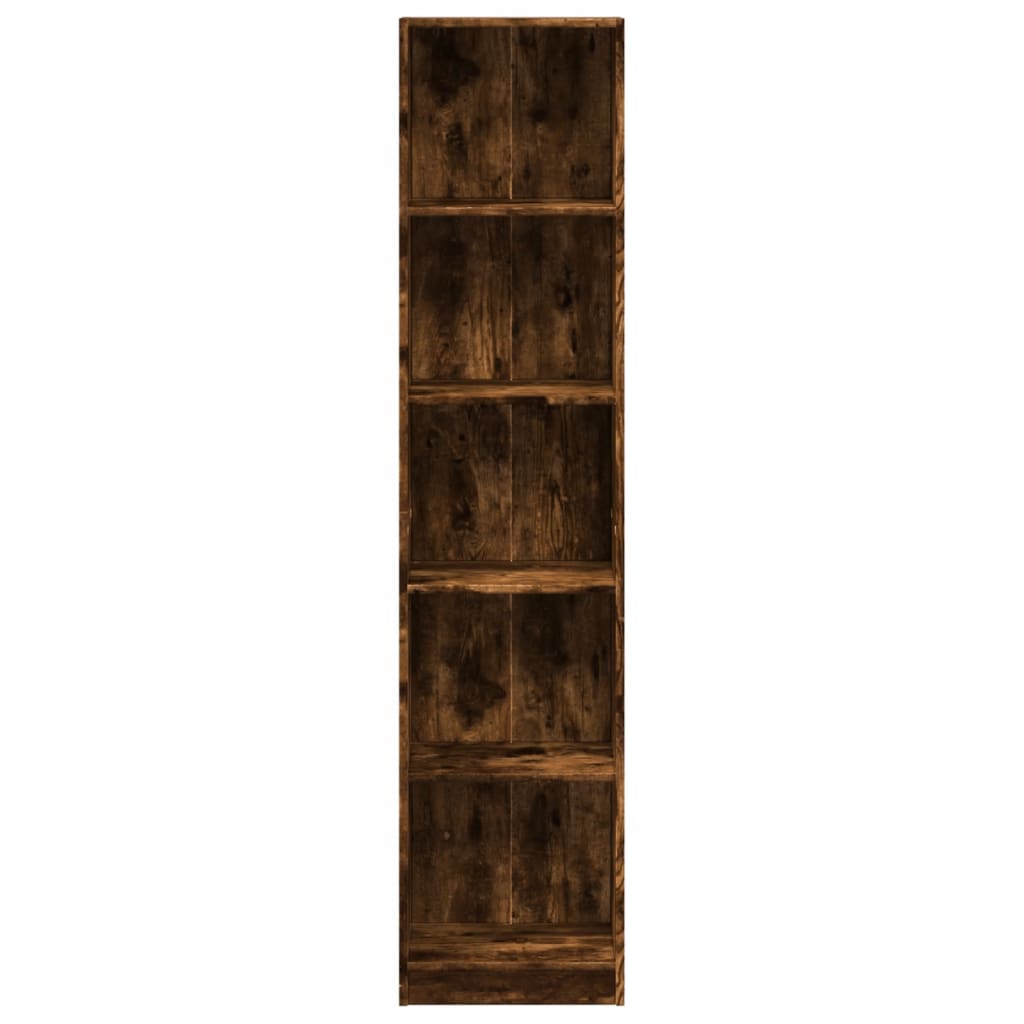 Bokhylle røkt eik 40x24x176 cm konstruert tre