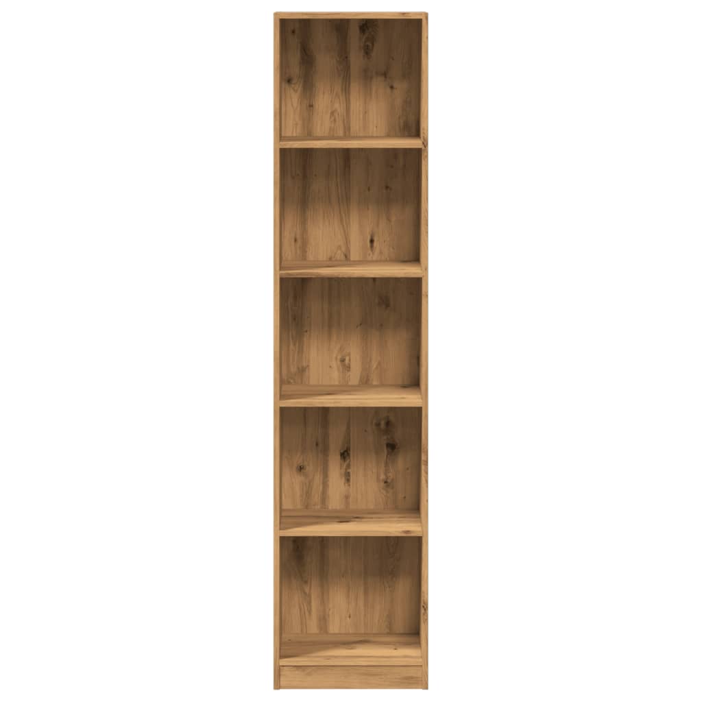 Bokhylle kunstig eik 40x24x176 cm konstruert tre