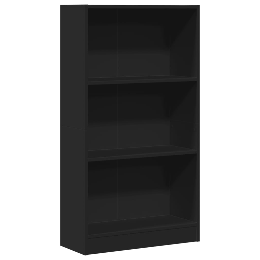 Bokhylle svart 60x24x109 cm konstruert tre