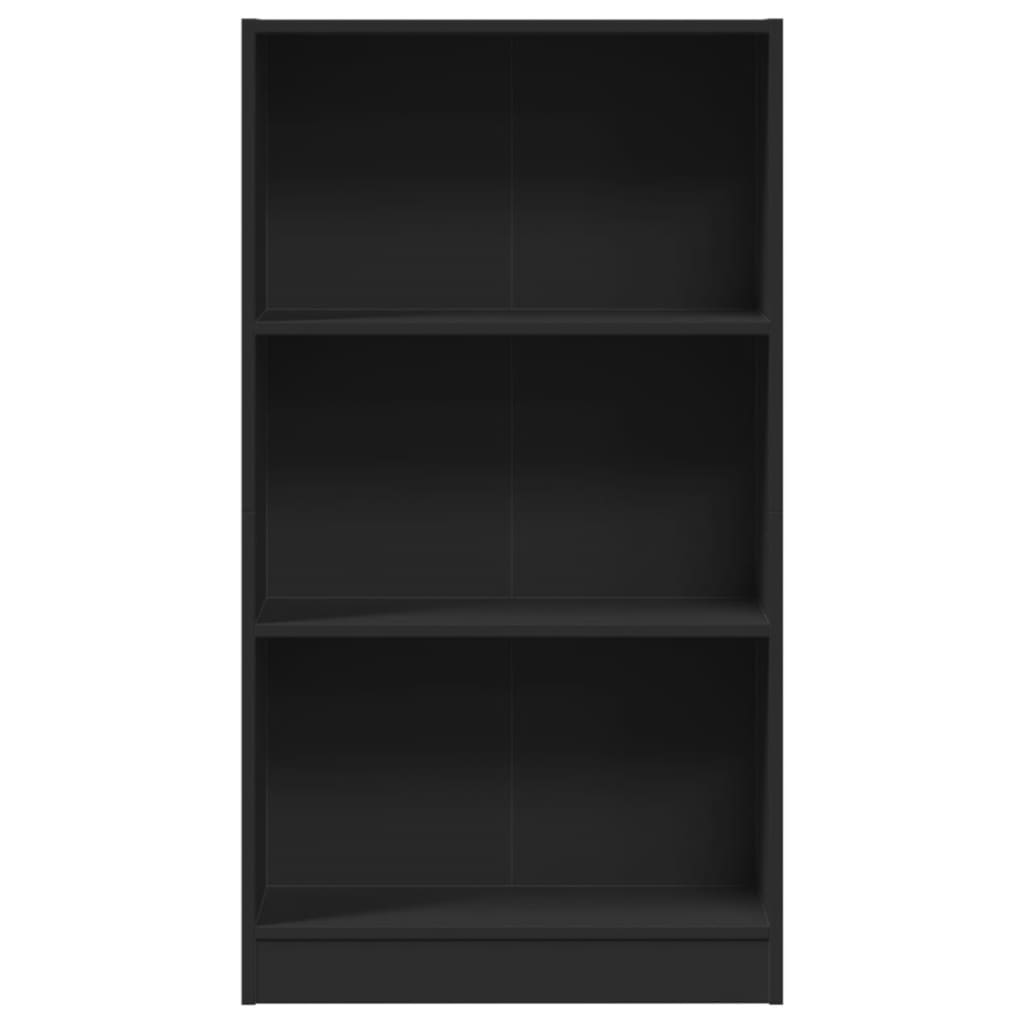 Bokhylle svart 60x24x109 cm konstruert tre