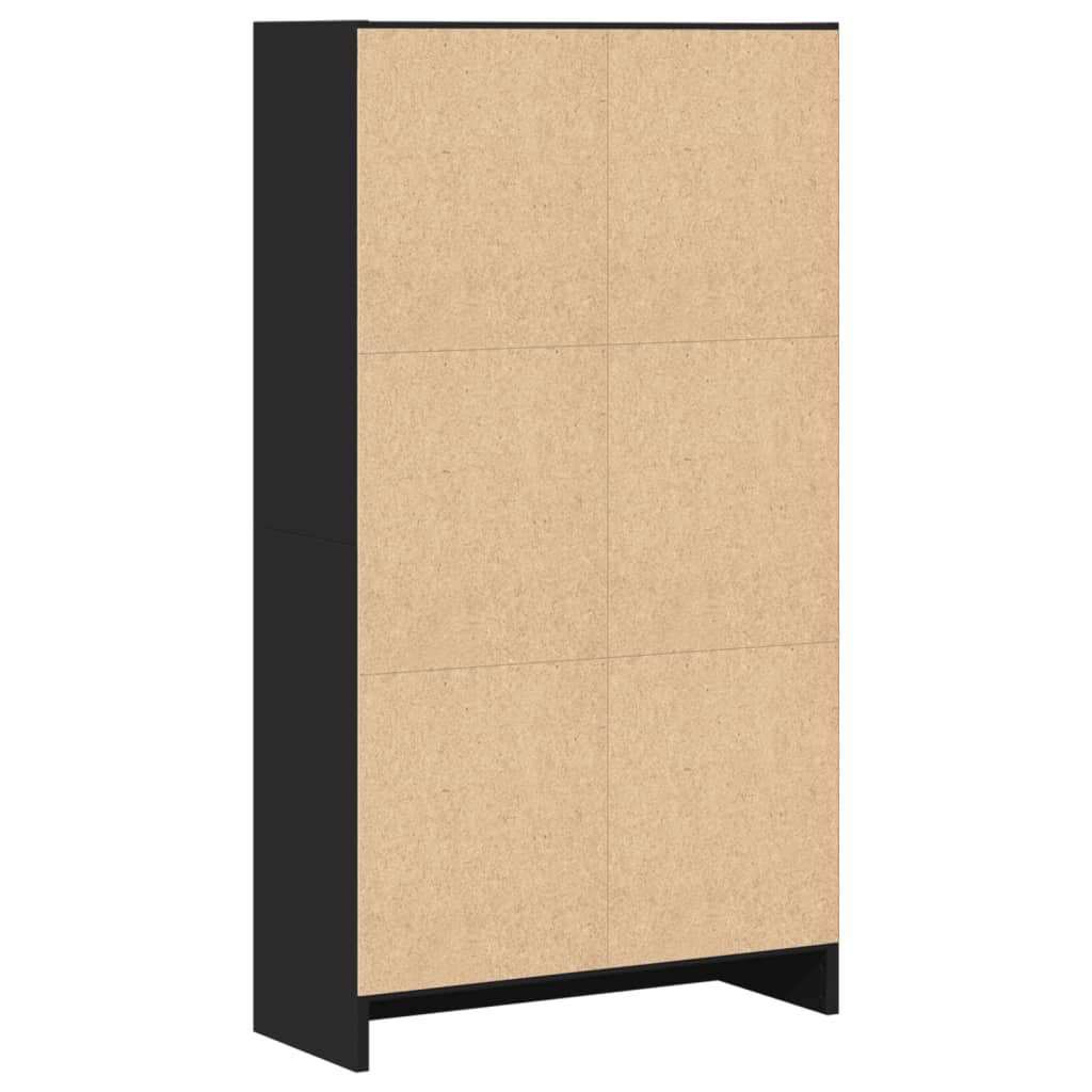 Bokhylle svart 60x24x109 cm konstruert tre