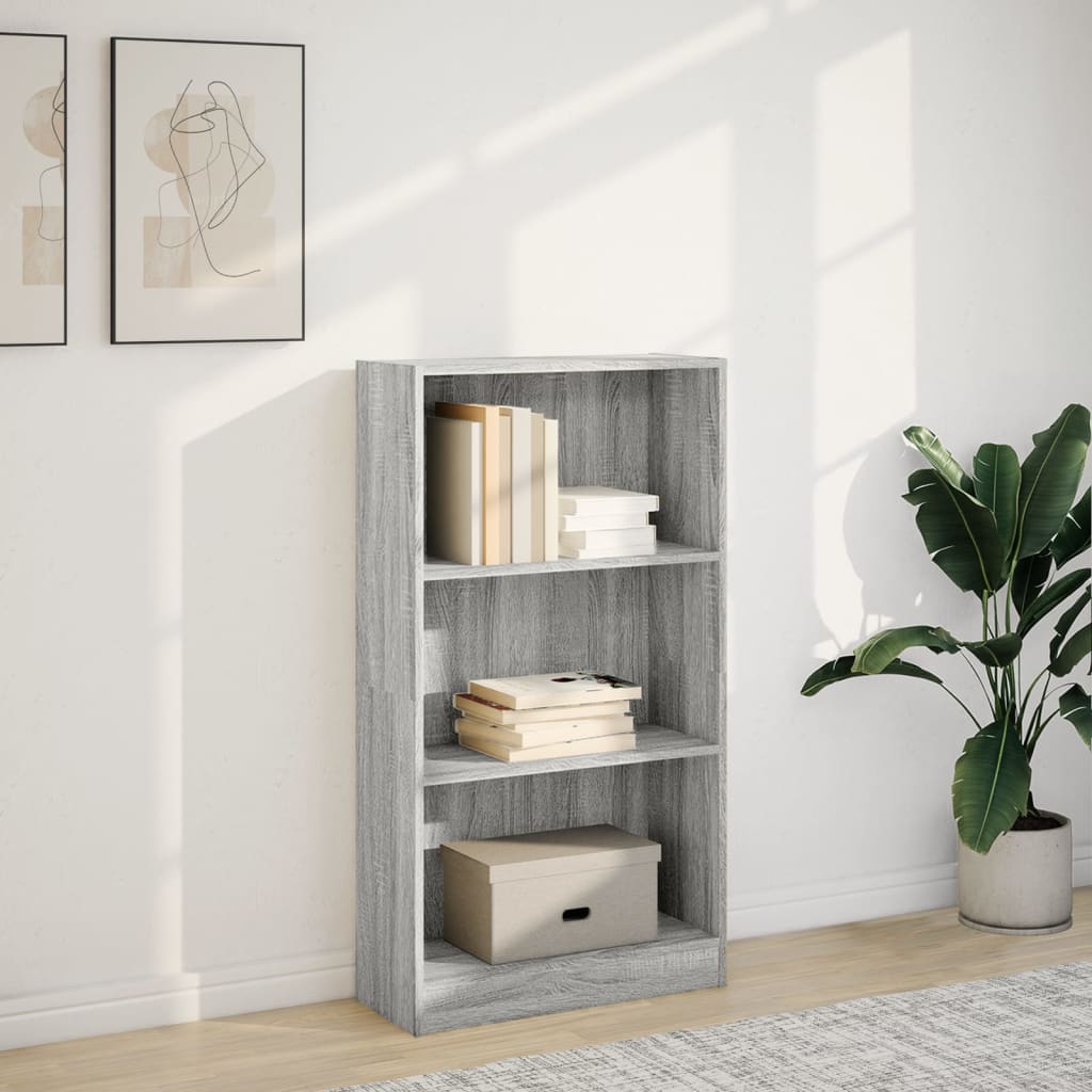 Bokhylle grå sonoma 60x24x109 cm konstruert tre