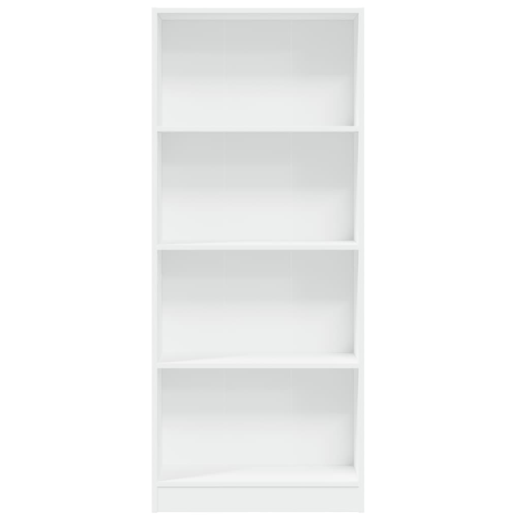 Bokhylle hvit 60x24x143 cm konstruert tre